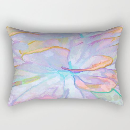 Soft Pastel Painted Petals Abstract Rectangular Pillow