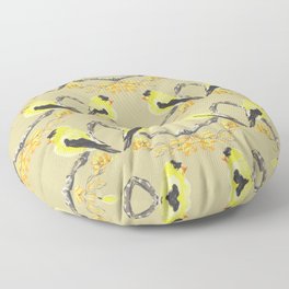 Yellow Finch Floor Pillow