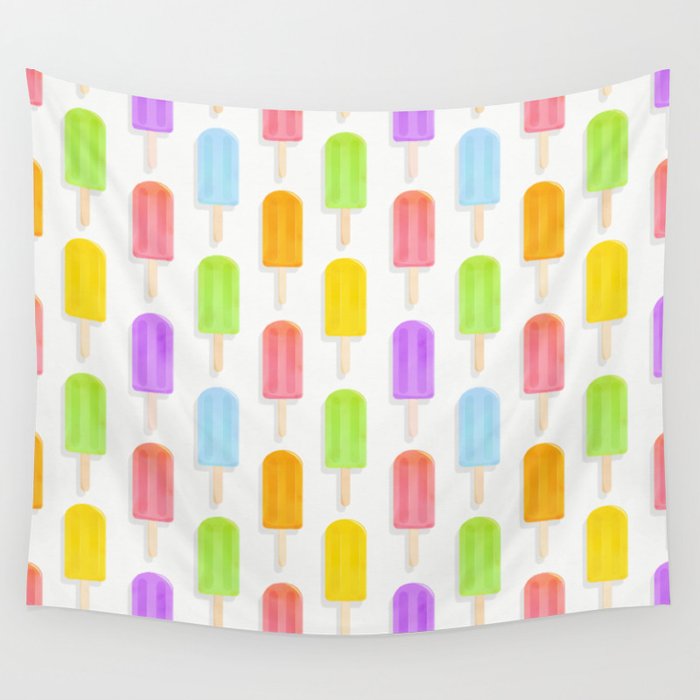 Rainbow Summer Popsicles Pattern Wall Tapestry