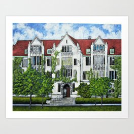 Eckhart Hall at the University of Chicago Art Print | Gothicarchitecture, Landscape, Painting, Professors, Designers, Uchicago, Midwest, Students, Illinois, Schools 