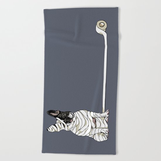 Mummy French Bulldog Beach Towel