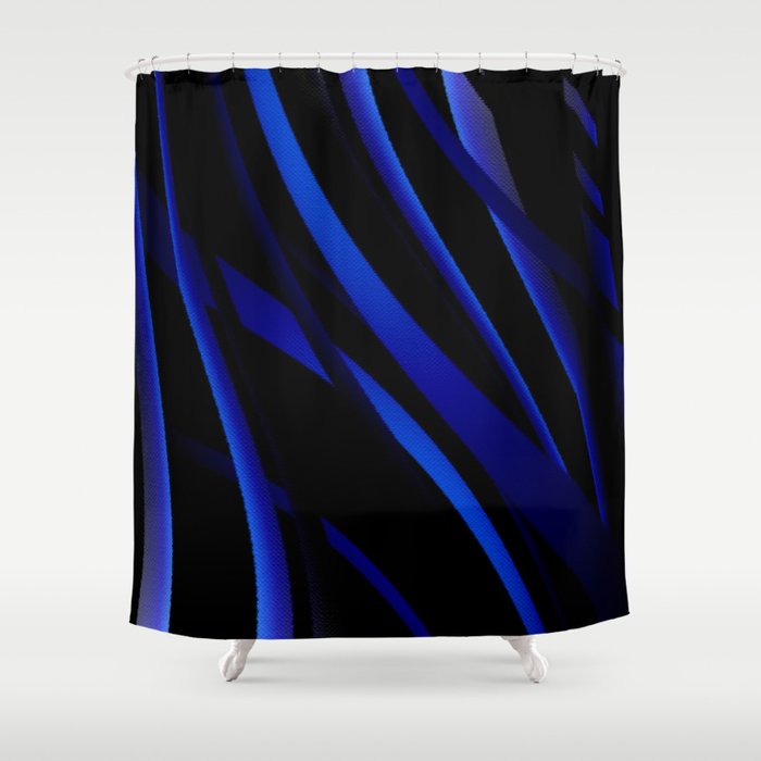 Blue Silk Ribbons Shower Curtain