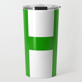 Letter H (Green & White) Travel Mug