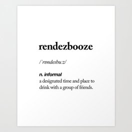 Rendezbooze black and white contemporary minimalism typography design home wall decor bedroom Art Print