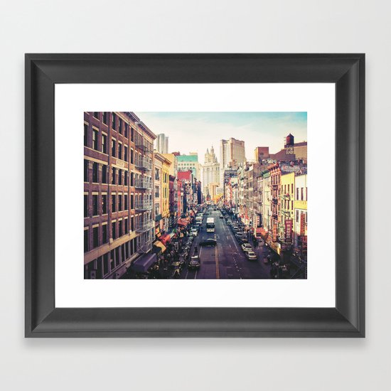 New York City Above Chinatown Framed Art Print