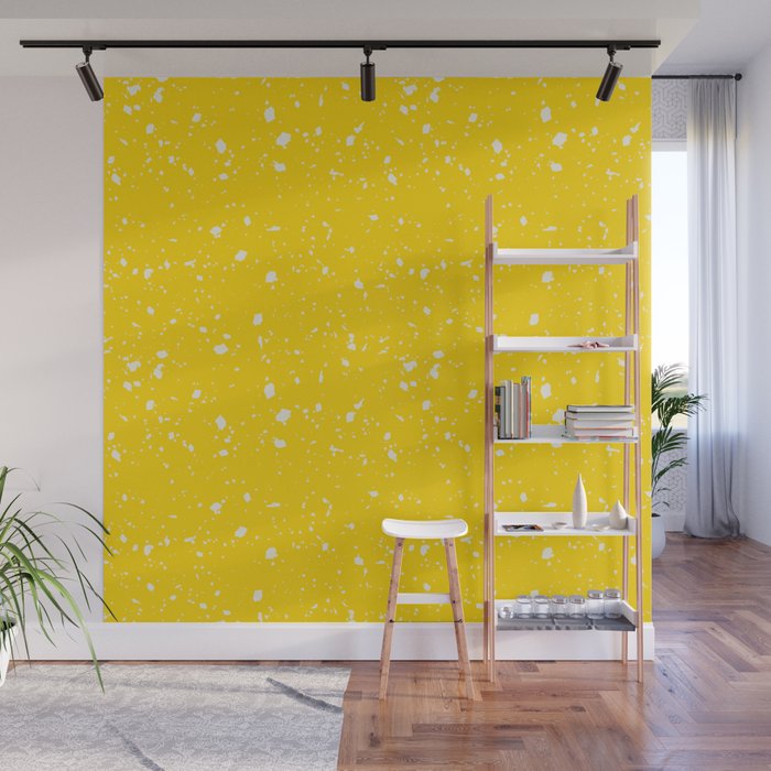 Yellow Terrazzo Seamless Pattern Wall Mural