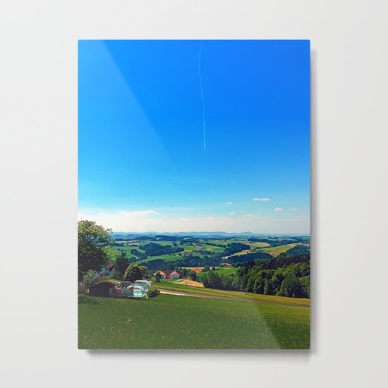 Condensation trail with some scenery Metal Print