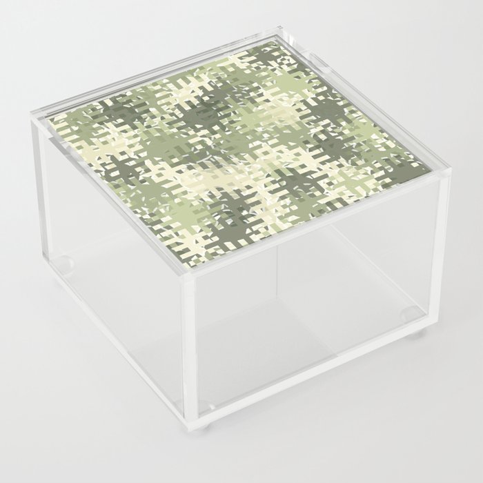 Green pixels and dots Acrylic Box