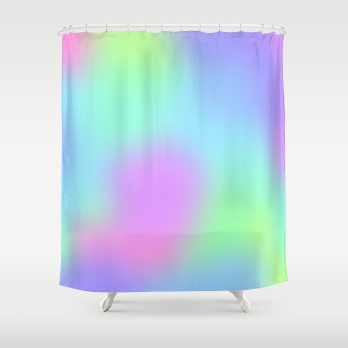 Soft Gradient Design Pastel Pink, Pink Blue And Green Shower Curtain