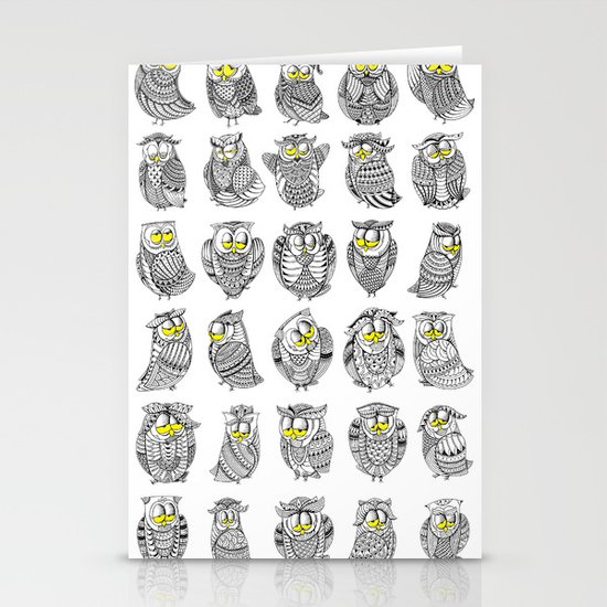 Sleepy Owls Stationery Cards