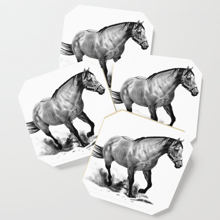 Horse Running Pencil Drawing Equine Art Coaster By Joyart Society6