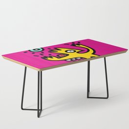 Yellow Monster is talking to us Street Art Graffiti Pink Coffee Table