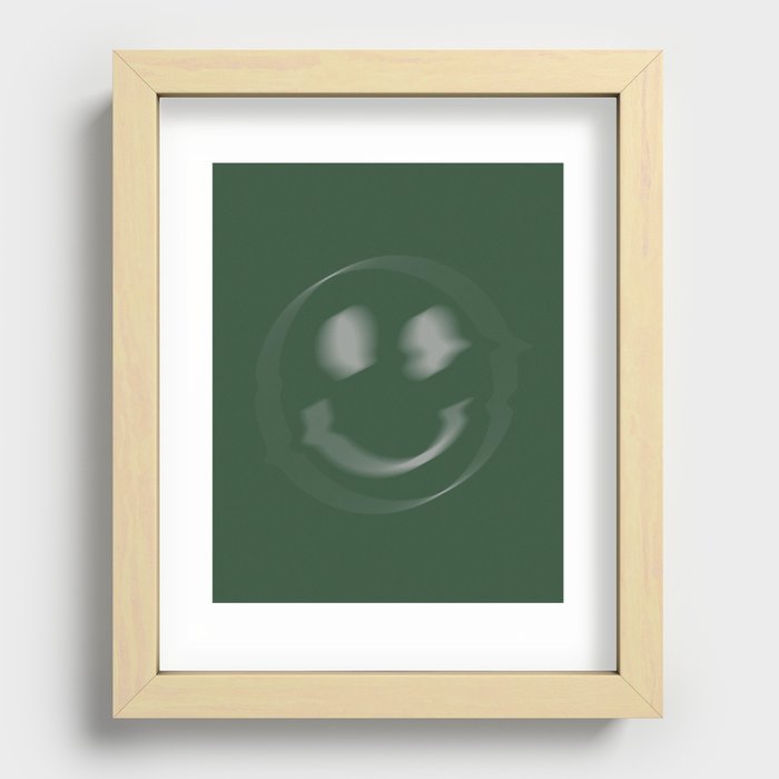 Glitch - Green Recessed Framed Print