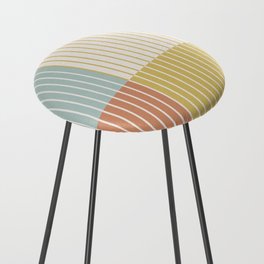 Color Block Line Abstract IX Counter Stool