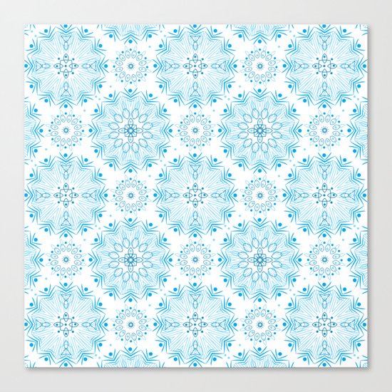Winter . White and blue Canvas Print
