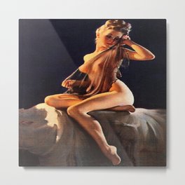 Pin Up Girl Adoration Gil Elvgren Metal Print | Purevintagelove, Nude, Painting, Art, Pop Art, Woman, Vintage, Mid Century, 2Sweetspinupgirls, Retro 