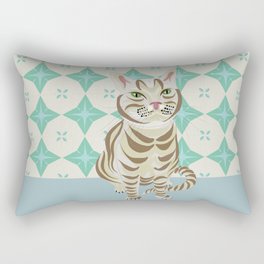 Stripes Cat with tiles from the 1910s of the 20th century Rectangular Pillow