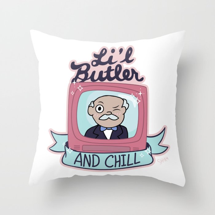 Lil Butler and Chill Throw Pillow