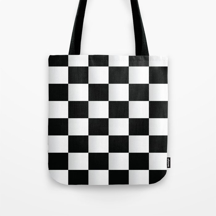 Black And White Squares Abstract Art Tote Bag By Brucealmighty