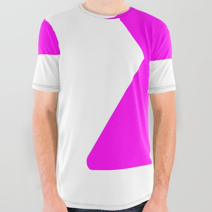 X (Magenta & White Letter) All Over Graphic Tee
