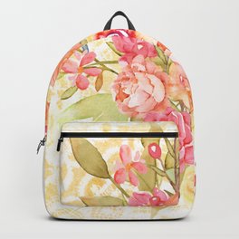 Pretty watercolor Flowers with Lace background Backpack