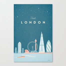 Vintage London Travel Poster Canvas Print