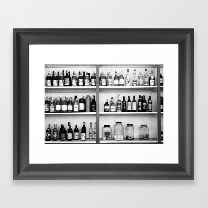 Liquor bottles Framed Art Print