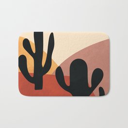 Mountain, Cactus, Modern, Boho, Minimal Wall Art Print Bath Mat