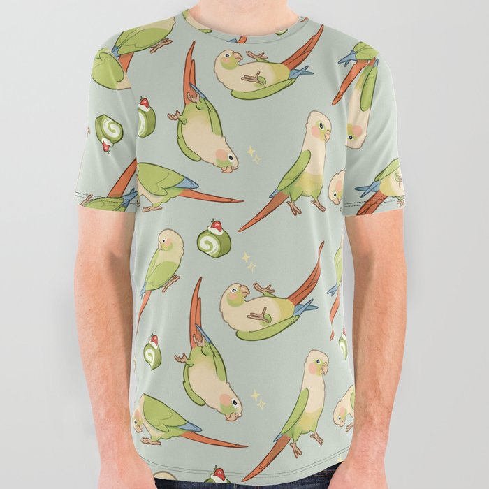 Green cheek conures all-over All Over Graphic Tee