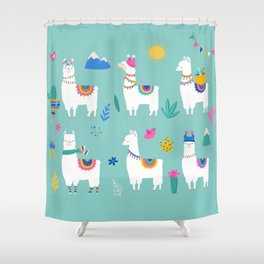 Hola, Llama Shower Curtain