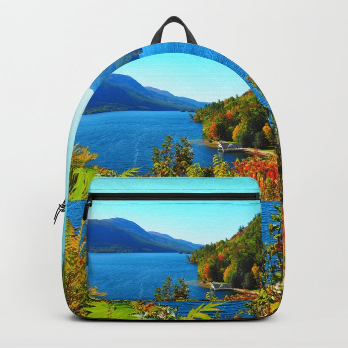 Autumn on Lake George at Sabbath Day Point, Hague, New York Backpack