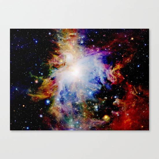 GaLaXY : Orion Nebula Dark & Colorful Canvas Print