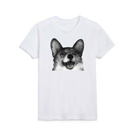 Corgi Kids T Shirt | Watercolor, White, Puppy, Black, Curated, Abstract, Happy, Painting, Decor, Black And White 