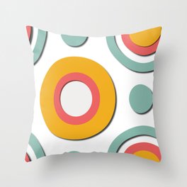 Funky Retro Geometric Design Throw Pillow