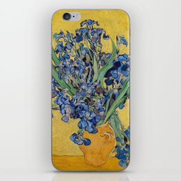 Vincent van Gogh - Vase with Irises, Yellow Background iPhone Skin