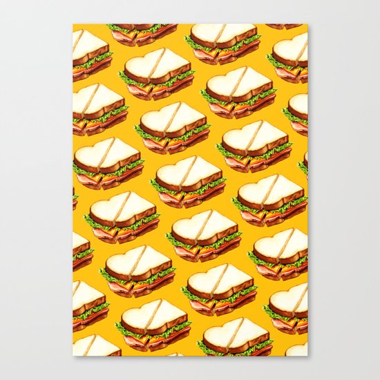 Ham Sandwich Pattern Canvas Print