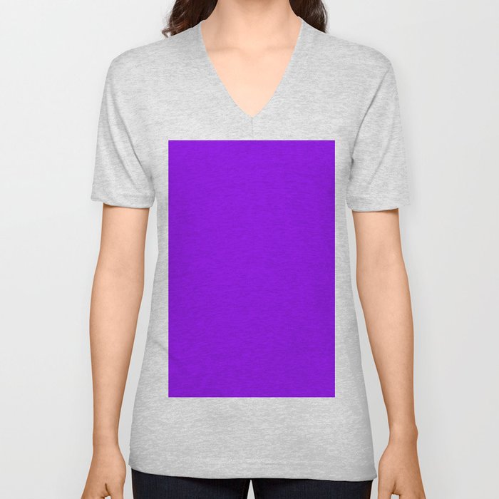 Neon Purple V Neck T Shirt