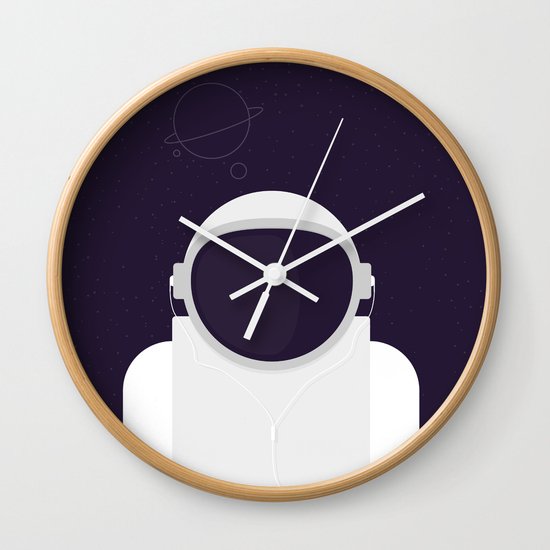 Astronaut is listening music Wall Clock