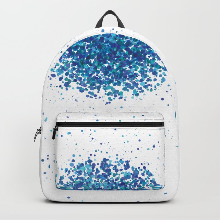 Attraction of blue green aquamarine dots points - Abstract minimal modern pointillism art Backpack