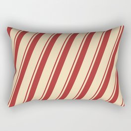 [ Thumbnail: Brown & Tan Colored Lines/Stripes Pattern Rectangular Pillow ]