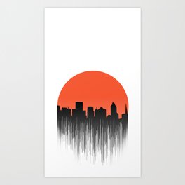 sunset city Art Print