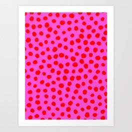 Keep me Wild Animal Print - Pink with Red Spots Art Print