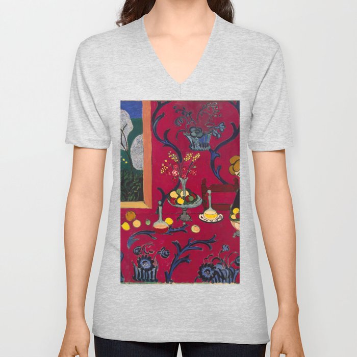 Matisse - The Dessert: Harmony in Red V Neck T Shirt