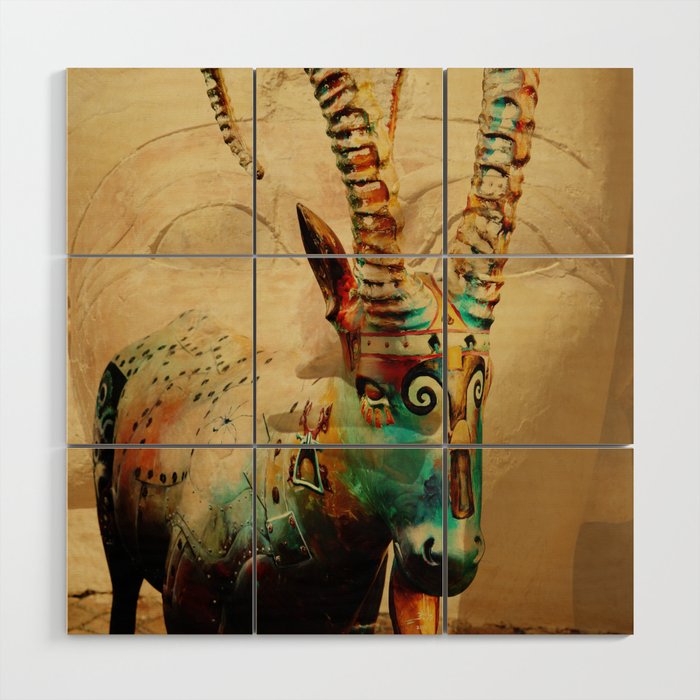 Abstract Art - Capricorn Goat  Wood Wall Art