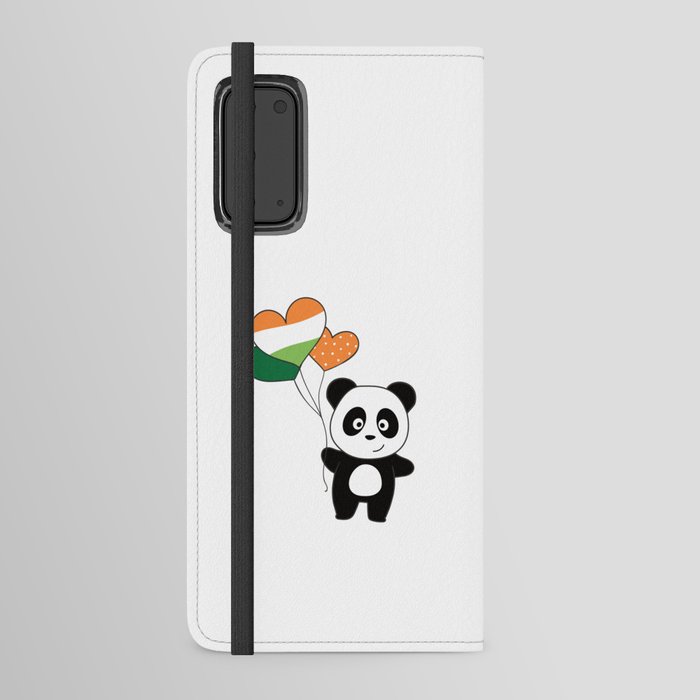 Panda With Ireland Balloons Cute Animals Happiness Android Wallet Case
