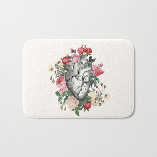 Roses for her Heart Bath Mat