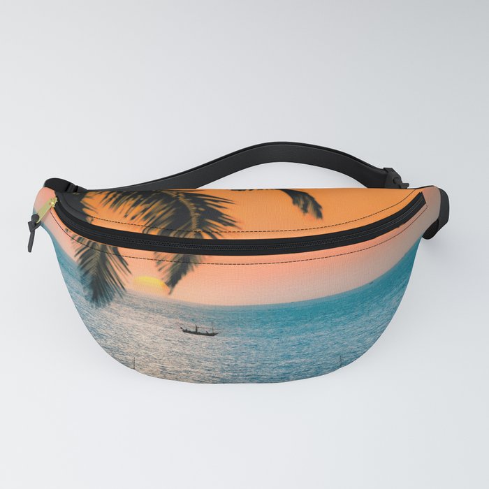 Tropical Ocean Sunset Palm Trees Fanny Pack