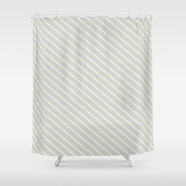 [ Thumbnail: Light Gray and Light Yellow Colored Lines/Stripes Pattern Shower Curtain ]
