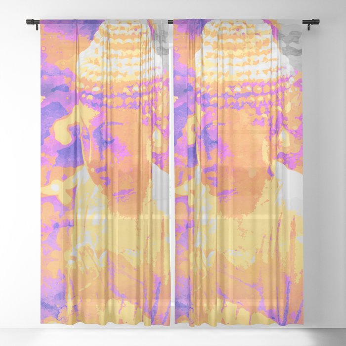 Sacred Zen Buddha Sheer Curtain