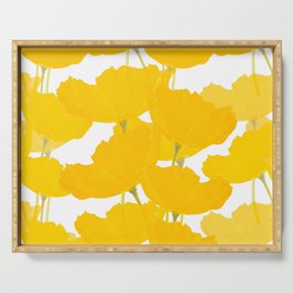 Yellow Mellow Poppies On A White Background #decor #society6 #buyart Serving Tray